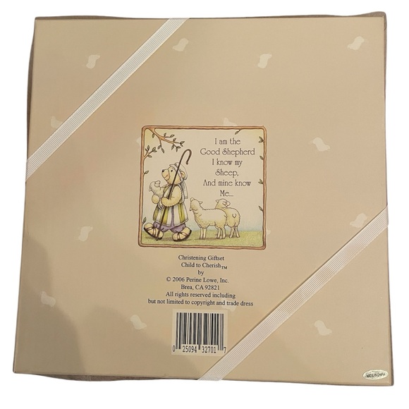 Baby Gift Set with Cross, Lamb, Frame, Bible 10”x10” box - Picture 2 of 5